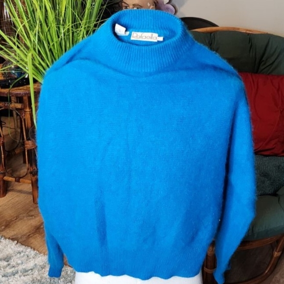 (3) Size Large Vintage Angora Rabbit Mock Turtleneck Sweaters - Picture 6 of 8